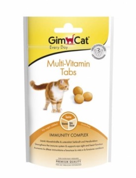 Gimborn Vitamīnizēta papildbarība : GimCat Multi Vitamin Tabs 40g