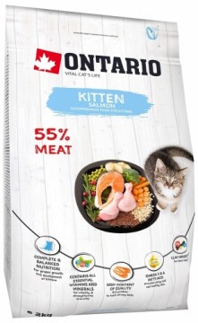 Sausā barība kaķēniem - Ontario Cat Kitten Salmon, 2 kg