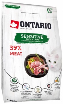 Dry cat food - Ontario Cat Sensitive Derma, 400 gr