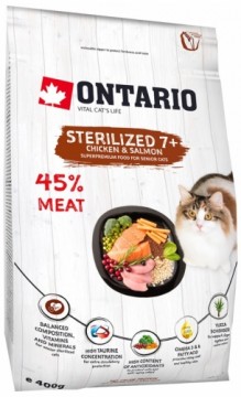 Dry cat food - Ontario Cat Sterilised 7+. 400 gr