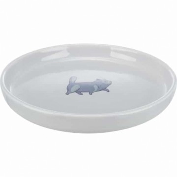 Bowl for animals, ceramic : Trixie Bowl, flat and wide, cat, ceramic, 0.6 l|ø 23 cm, grey