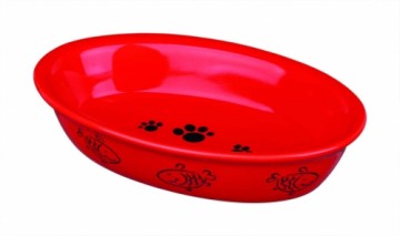 Cat bowl, ceramic : Trixie Cat bowl, oval, ceramic, 0.2l|15cm*10cm|1piece