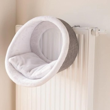 Кровать для животных : Trixie Radiator cuddly cave, 38×34 см, белый|серый