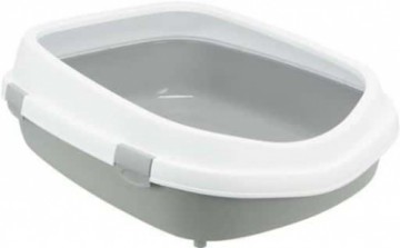 Cat litter tray : Trixie Primo XXL cat litter tray with rim, 56 × 25 × 71 cm, grey|white