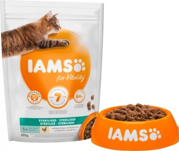 Sausā barība kaķiem - IAMS CAT ADULT STERILIZED CHICKEN, 800 gr