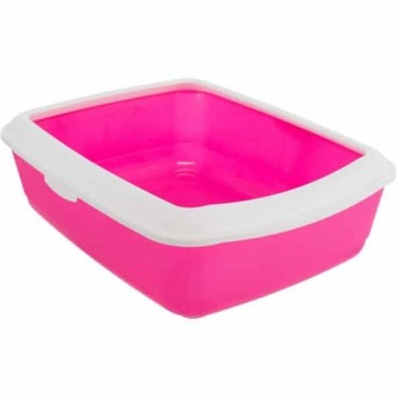 Cat litter tray : Trixie Classic cat litter tray, with rim, 37 × 15 × 47 cm, pink|white