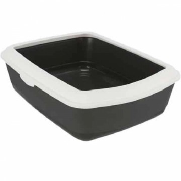 Kaķu tualete : Trixie Classic cat litter tray, with rim, 37 × 15 × 47 cm, dark grey|white