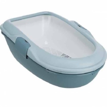 Cat litter tray : Trixie Berto cat litter tray, with rim, separating system, 39 × 22 × 59 cm, light blue|petrol|white