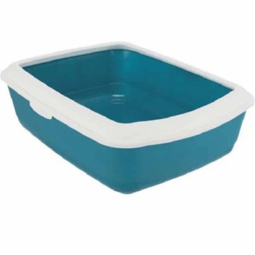 Kaķu tualete : Trixie Classic cat litter tray, with rim, 37 × 15 × 47 cm, petrol|white