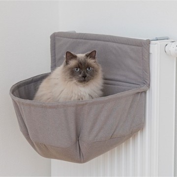 Cat bed : Trixie Cuddly bag XXL for radiators, plush|fabric, 55 × 15 × 36 cm, brown|taupe