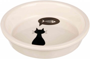 Bļoda dzīvniekiem, keramika : Trixie Ceramic bowl, cat, 0.25 l|ø 13 cm, white