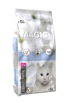 Placek Smiltis kaķu tualetēm : MAGIC LITTER Bentonite Ultra White 5l