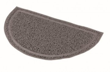 Kaķu tualetes paklājs : Trixie Cat litter tray mat, semi:circular, PVC, 59 × 35 cm, anthracite