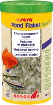 Barība dīķa zivīm : Sera Pond Flakes 1000ml