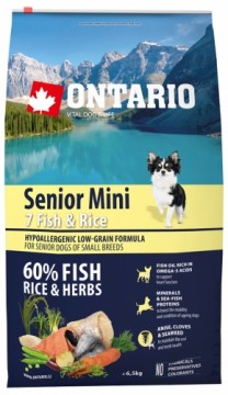 Dry food for dogs - Ontario Dog Senior Mini Fish and Rice, 6.5 kg