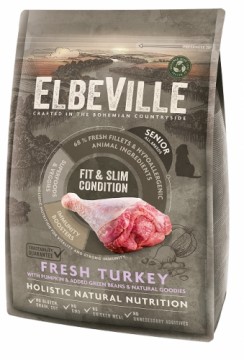 Dry food for dogs - ELBEVILLE Senior All Breeds Fresh Turkey Fit and Slim Condition 4 kg