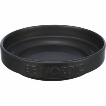 Bļoda dzīvniekiem, keramika : Trixie BE NORDIC bowl, flat, ceramic|rubber ring, 0.3 l|ø 16 cm, black