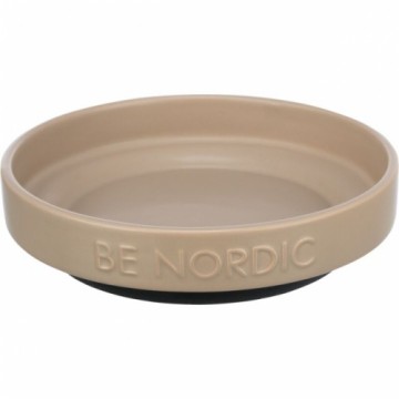 Bļoda dzīvniekiem, keramika : Trixie BE NORDIC bowl, flat, ceramic|rubber ring, 0.3 l|ø 16 cm, taupe