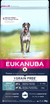 Сухой корм для собак - Eukanuba ADULT LARGE GRAIN FREE OCEAN FISH, 3 кг