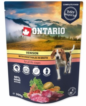 Консервы для собак : Ontario Dog Venison с овощами в бульоне, 300 г