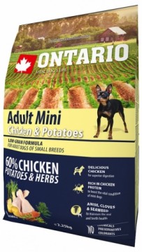 Dry food for dogs - Ontario Dog Adult Mini Chicken and Potatoes, 2,25 kg