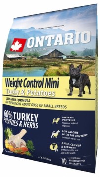 Dry food for dogs - Ontario Dog Mini Weight Control Turkey & Potatoes, 2,25 kg