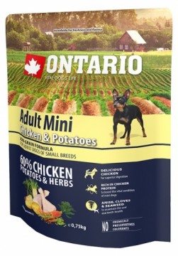 Сухой корм для собак - Ontario Dog Adult Mini Chicken and Potatoes, 0,75кг