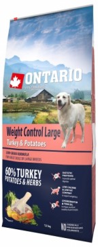 Dry food for dogs - Ontario Dog Large Weight Control Turkey & Potatoes, 12kg