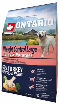 Dry food for dogs - Ontario Dog Large Weight Control Turkey & Potatoes, 2.25kg