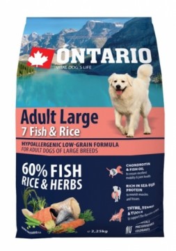 Dry food for dogs - Ontario Dog Adult Large Fish and Rice, 2,25 kg