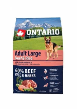 Sausa barība suņiem - Ontario Dog Adult Large Beef, Rice and Turkey, 2,25 kg