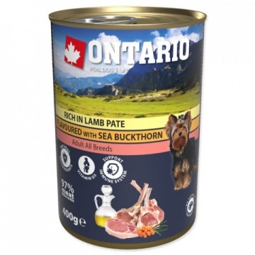 Canned food for dogs : Ontario Dog Lamb Pate with Sea Buckthorn 400g