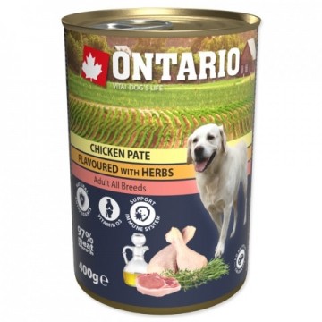 Canned food for dogs : Ontario Dog Chicken Pate with Herbs 400g