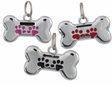 Medallions and address carriers : Trixie Fancy I.D. tag bone shaped, 3.5 × 2 cm|1pc