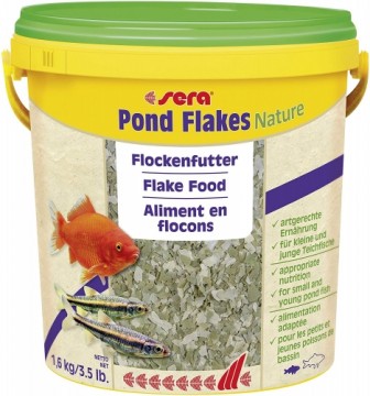 Barība dīķa zivīm : Sera Pond Flakes, 10L