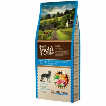 Dry food for puppies : Sams Field DOG Fresh Beef & Veal JUNIOR LARGE 13 kg.