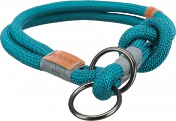 Dog collar : Trixie BE NORDIC choke, L: 50 cm|ø 13 mm, petrol|light petrol|grey|light grey.