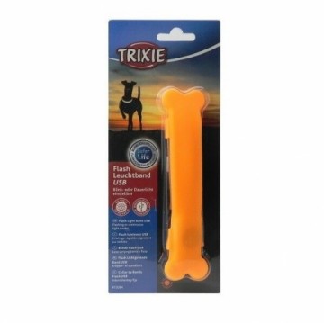 Reflective collar accessory : Trixie Flash light band USB, for dogs, 15 × 2.5 cm, orange