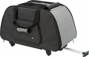 Pet carrier : Trixie Trolley, removable chassis, 34 × 43 × 67 cm, black|grey