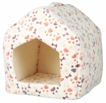 Animal bed : Trixie Lingo cuddly cave, 40 × 45 × 40 cm, white|beige