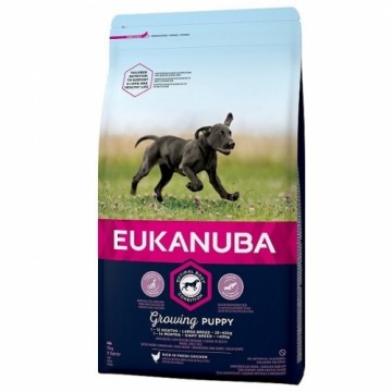 Sausa barība kucēniem - Eukanuba Puppy Large Breed Chicken, 3 kg