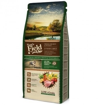 Сухой корм для щенков : Sams Field Fresh Chicken and Potato Junior Large, 13 кг