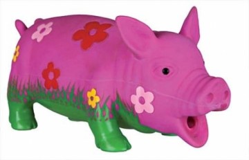 Toy for dogs : Trixie Pig with Flowers 20cm