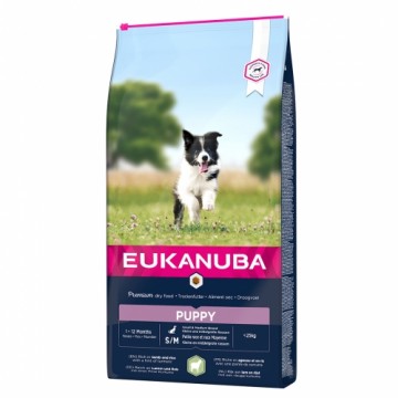 Dry food for puppies - Eukanuba Puppy & Junior, Small & Medium, Lamb & Rice, 12 kg