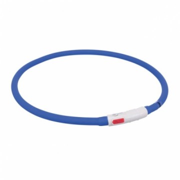 Reflective dog collar - Trixie Flash light ring USB, silicone, XS-XL: 70 cm|ø 10 mm, royal blue