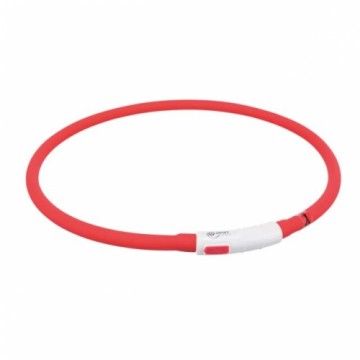 Reflective dog collar - Trixie Flash light ring USB, silicone, XS-XL: 70 cm|ø 10 mm, red