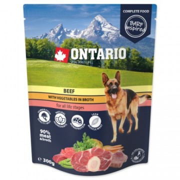 Консервы для собак - Ontario Dog Говядина с овощами в бульоне, 300г