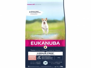 Сухой корм для собак - Eukanuba Grain Free Senior Small and Medium Breed Ocean fish, 3 кг