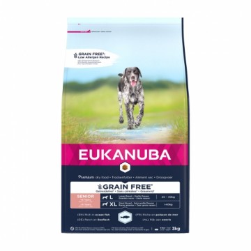 Sausa barība suņiem - Eukanuba Senior Large Grain Free ocean fish, 3 kg