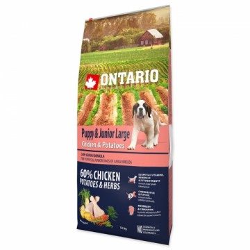 Dry food for puppies - Ontario Puppy and Junior Large, Chicken and Potatoes, 12kg